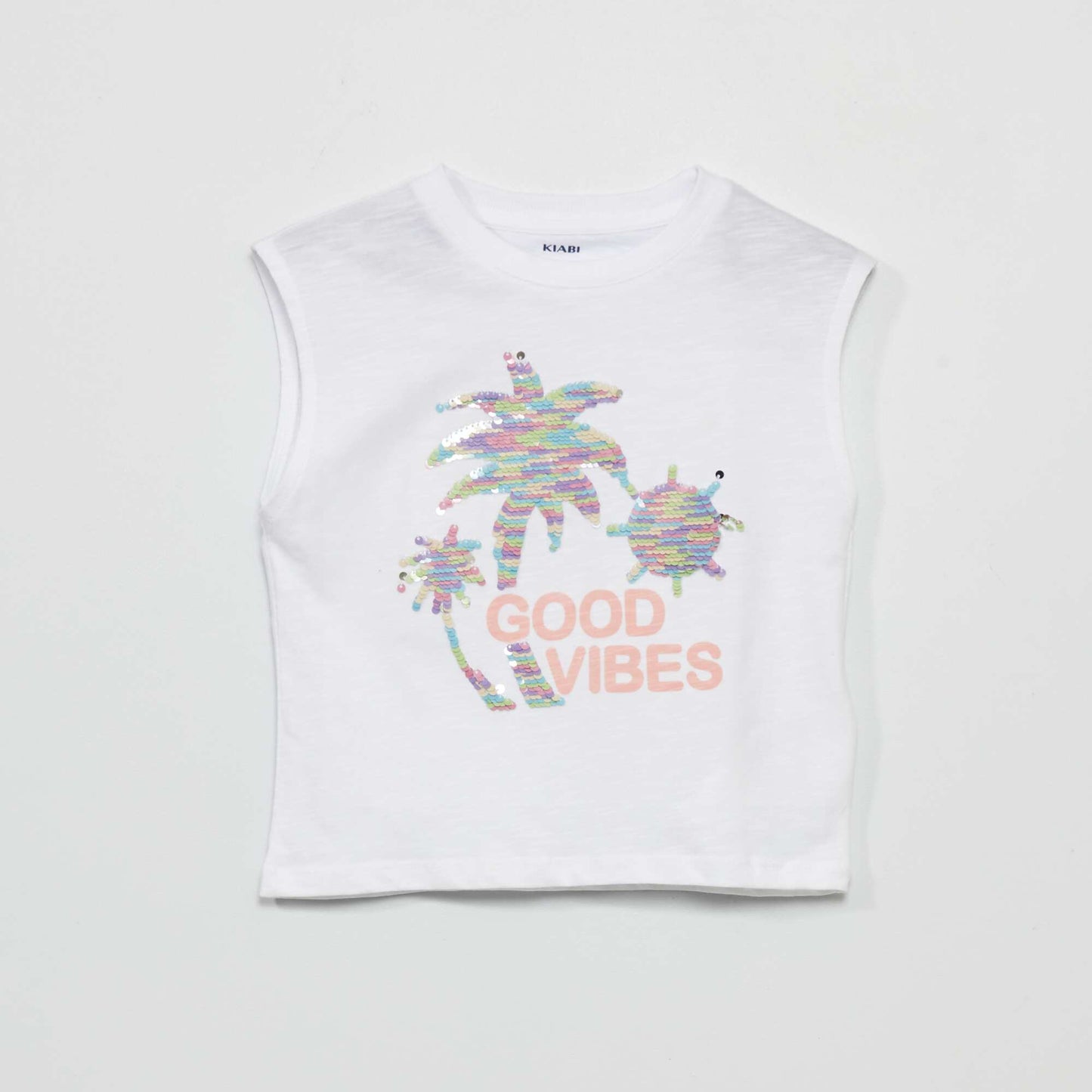T-shirt en jersey avec sequins Blanc