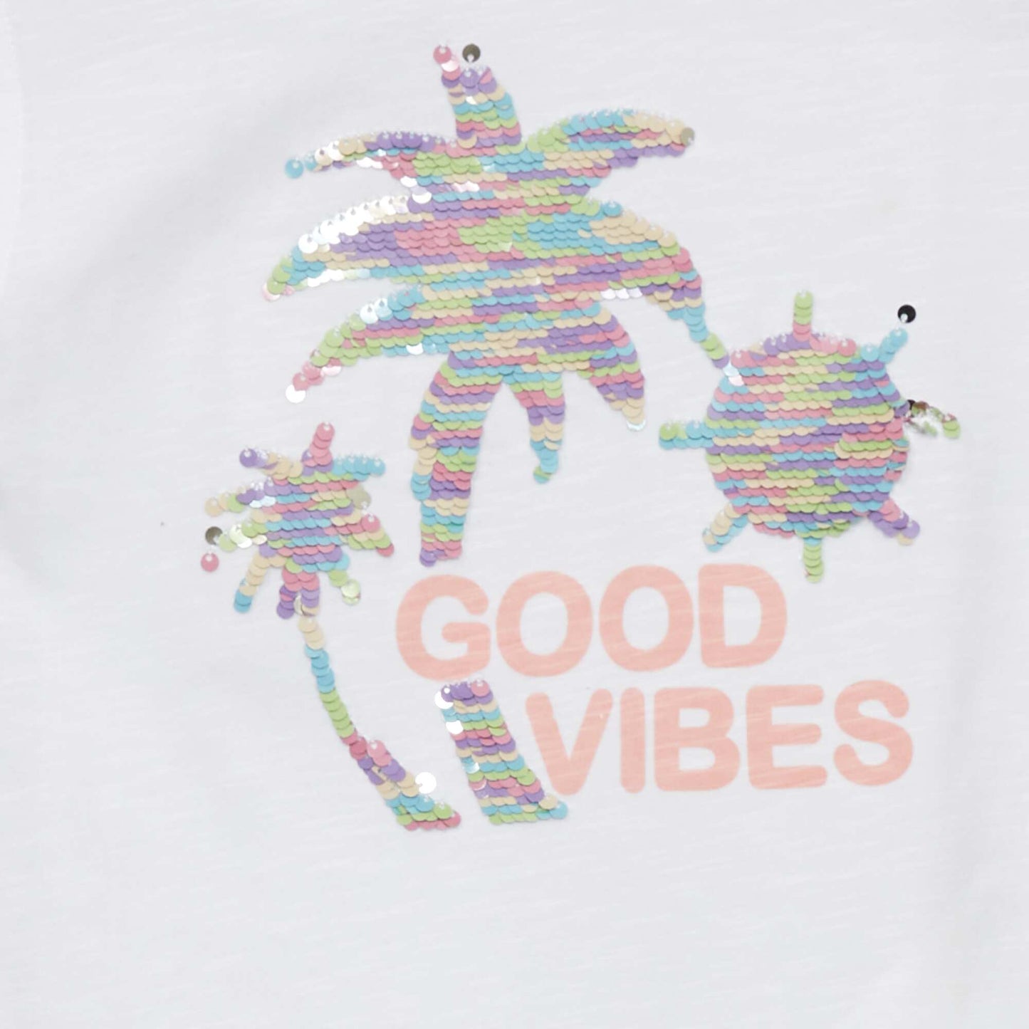 T-shirt en jersey avec sequins Blanc