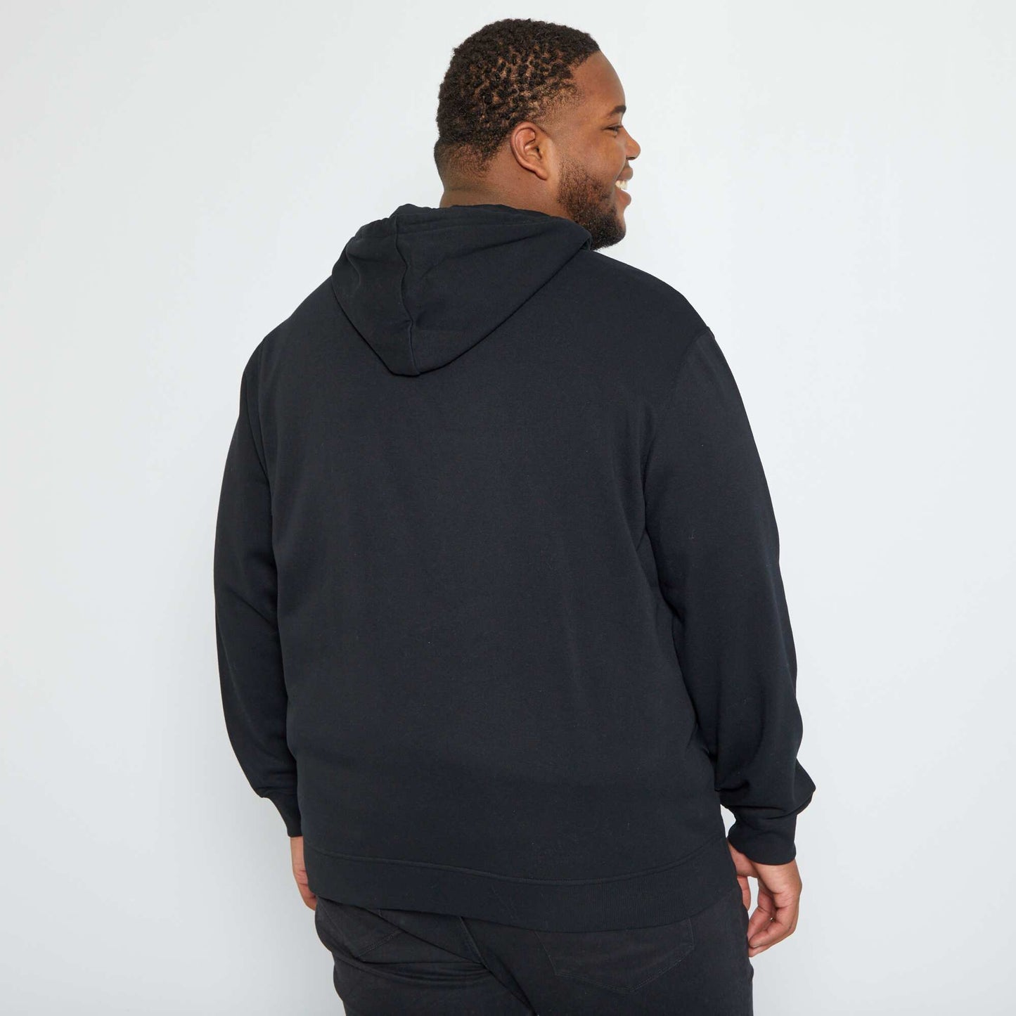 Sweat zipp en molleton noir