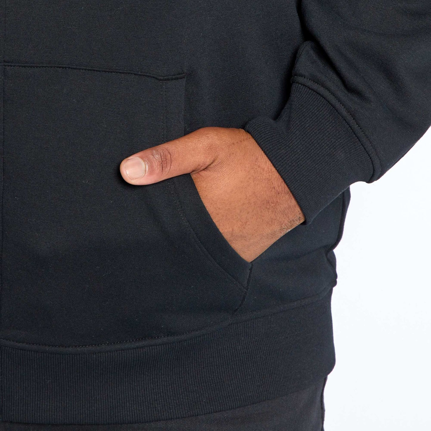 Sweat zipp en molleton noir