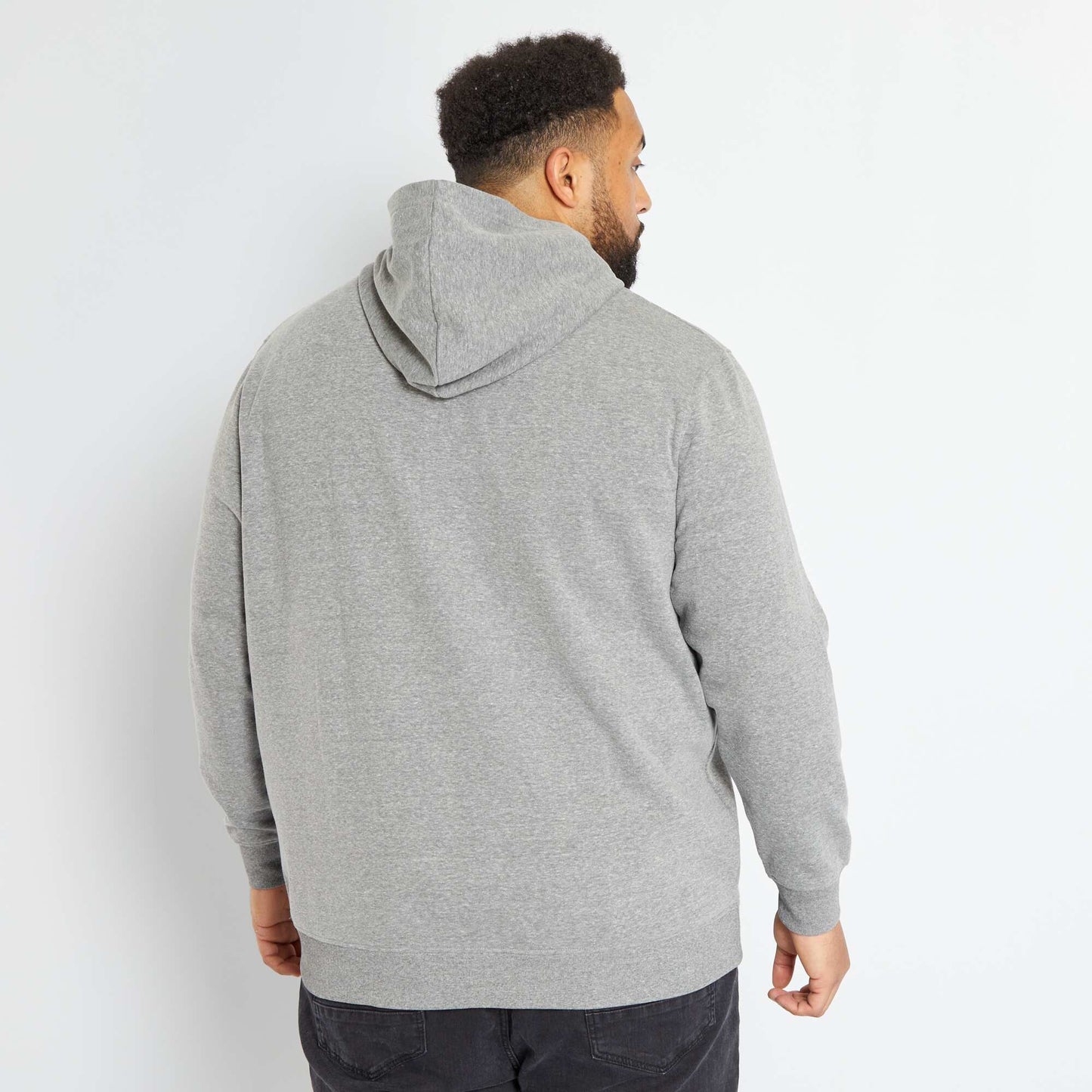 Sweat capuche en molleton Gris chin