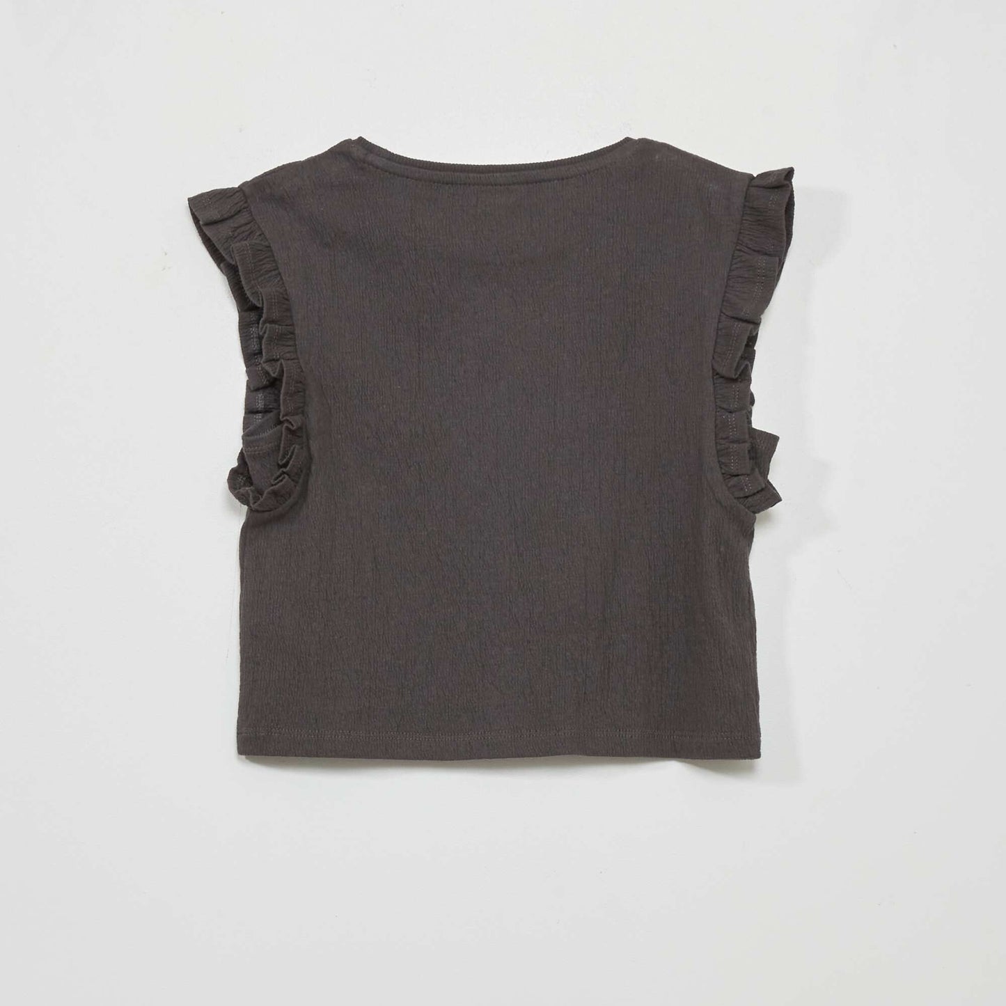 Tee-shirt imprim avec volants Gris