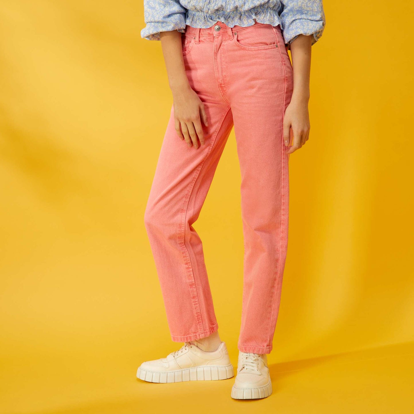 Pantalon denim straight Rose