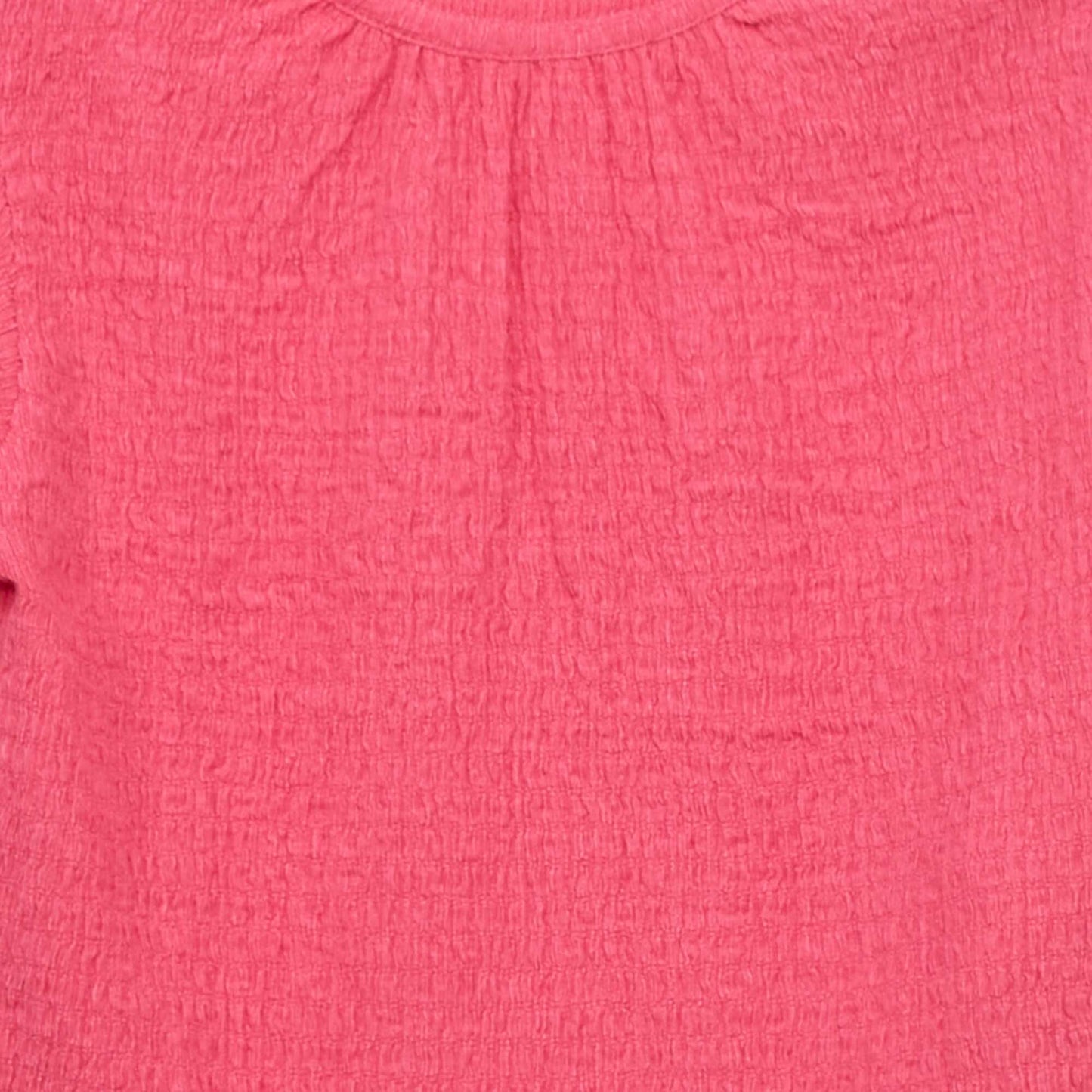 T-shirt en maille gaufr e unie Rose