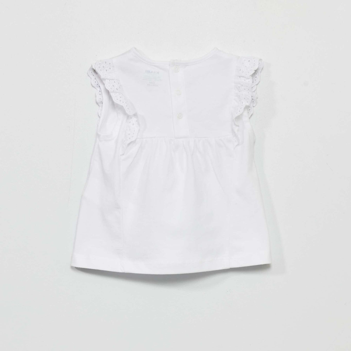 T-shirt en jersey avec manches brod es blanc