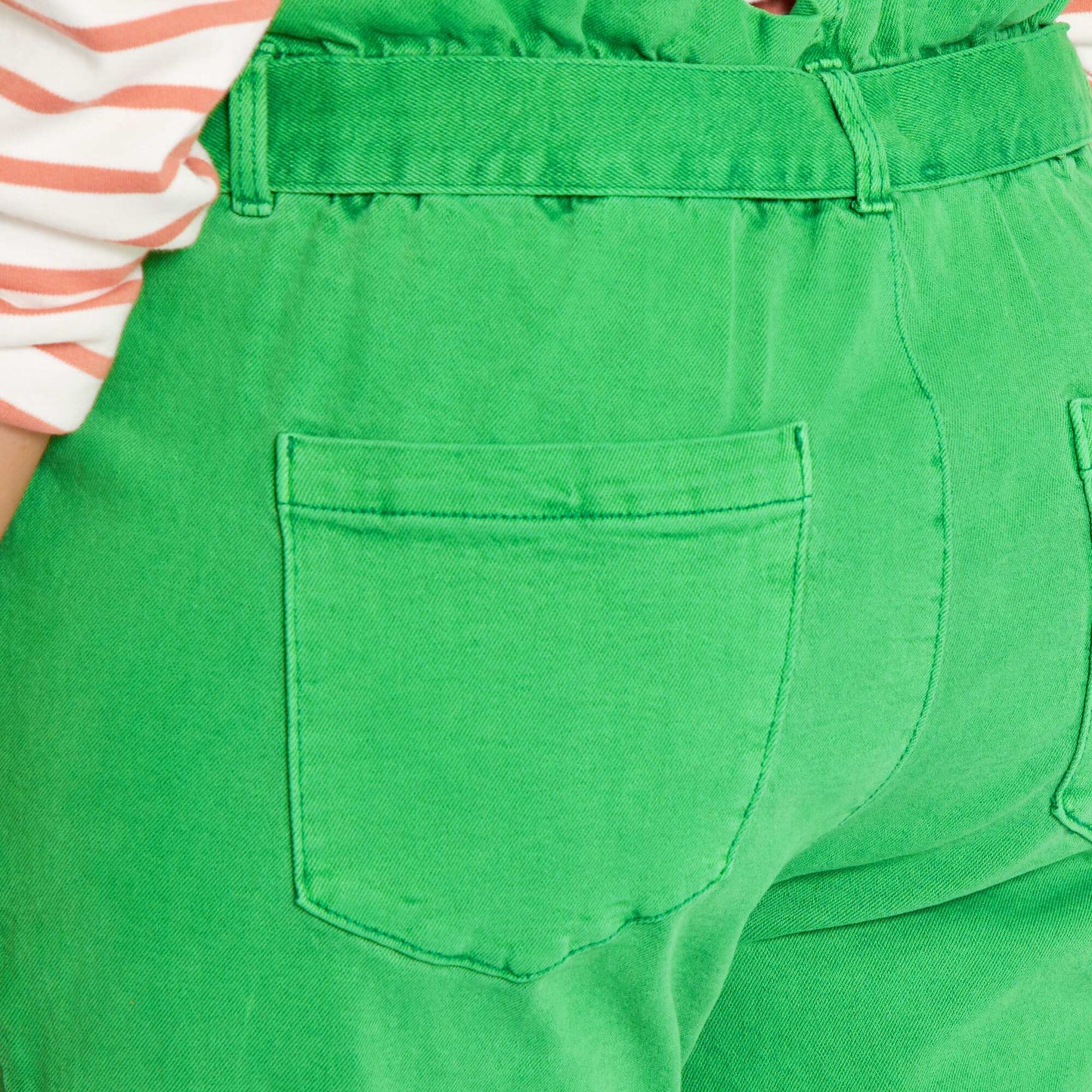 Jean paperbag avec ceinture Vert