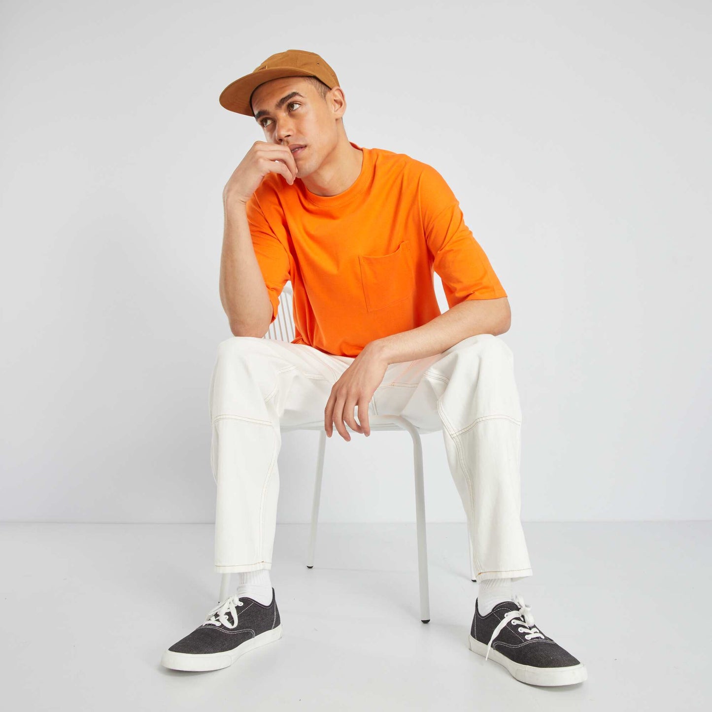 T-shirt oversize en jersey Orange