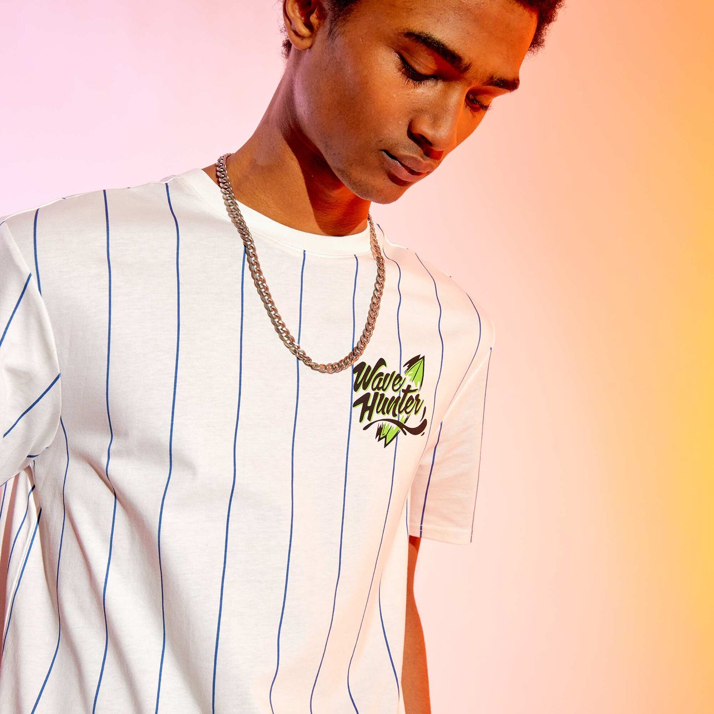 Tee-shirt rayures verticales Blanc