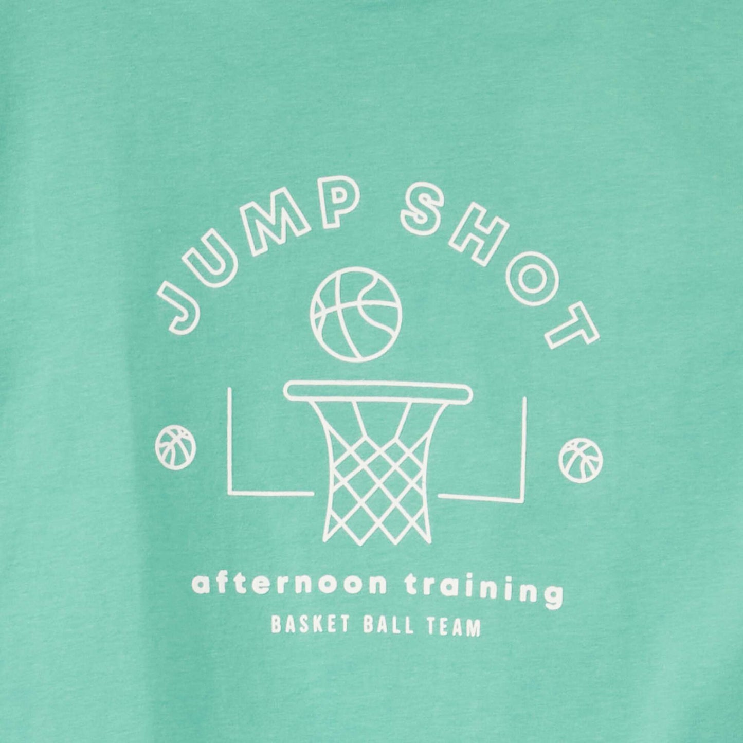 T-shirt en jersey avec imprim Vert 'basket'