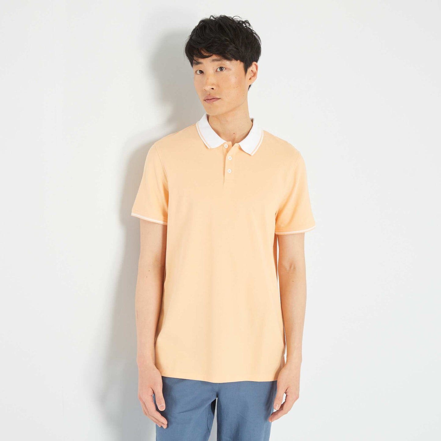 Polo en piqu de coton Orange