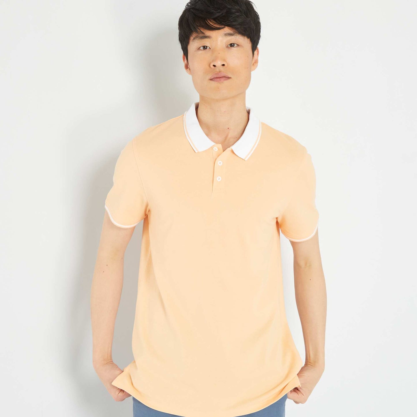 Polo en piqu de coton Orange
