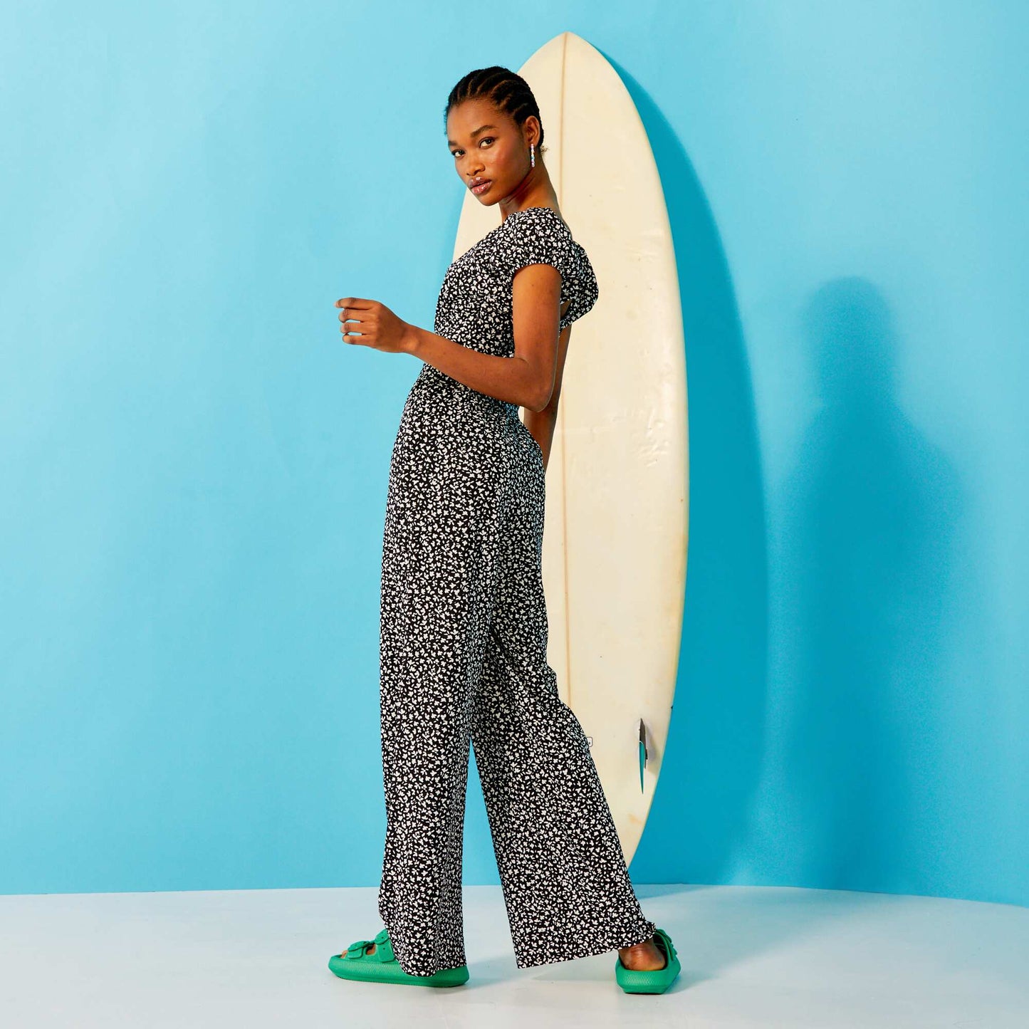 Combinaison longue avec imprim Noir/blanc