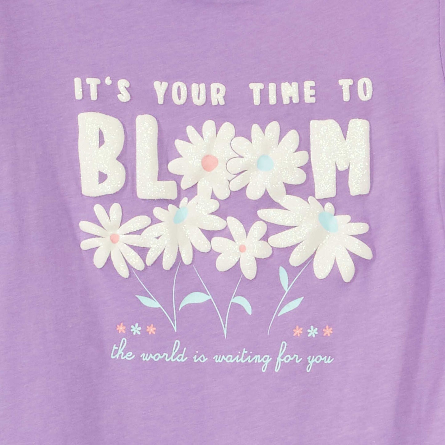 T-shirt à col rond imprimé fantaisie Violet