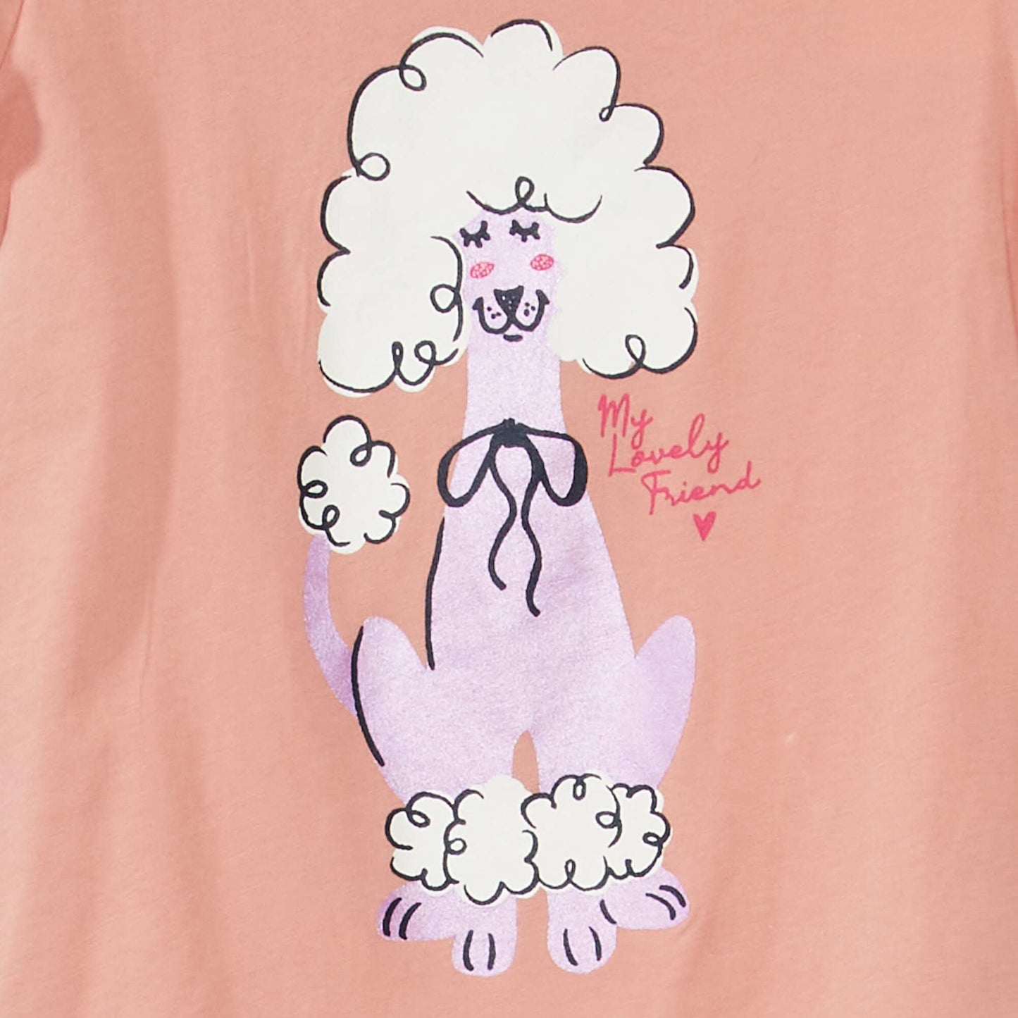 T-shirt col rond imprim fantaisie Rose