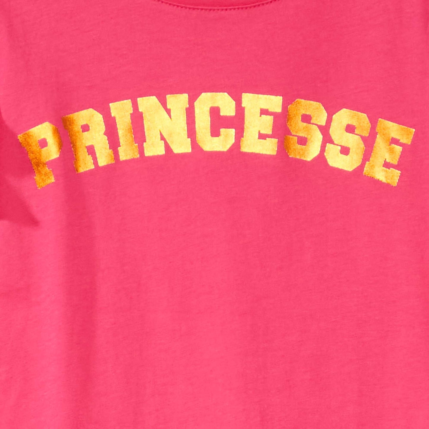 T-shirt col rond imprim fantaisie Fuchsia