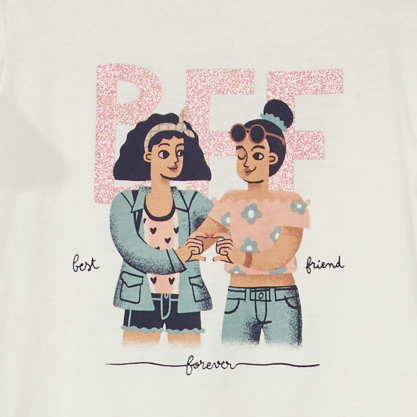 T-shirt col rond imprim fantaisie Blanc