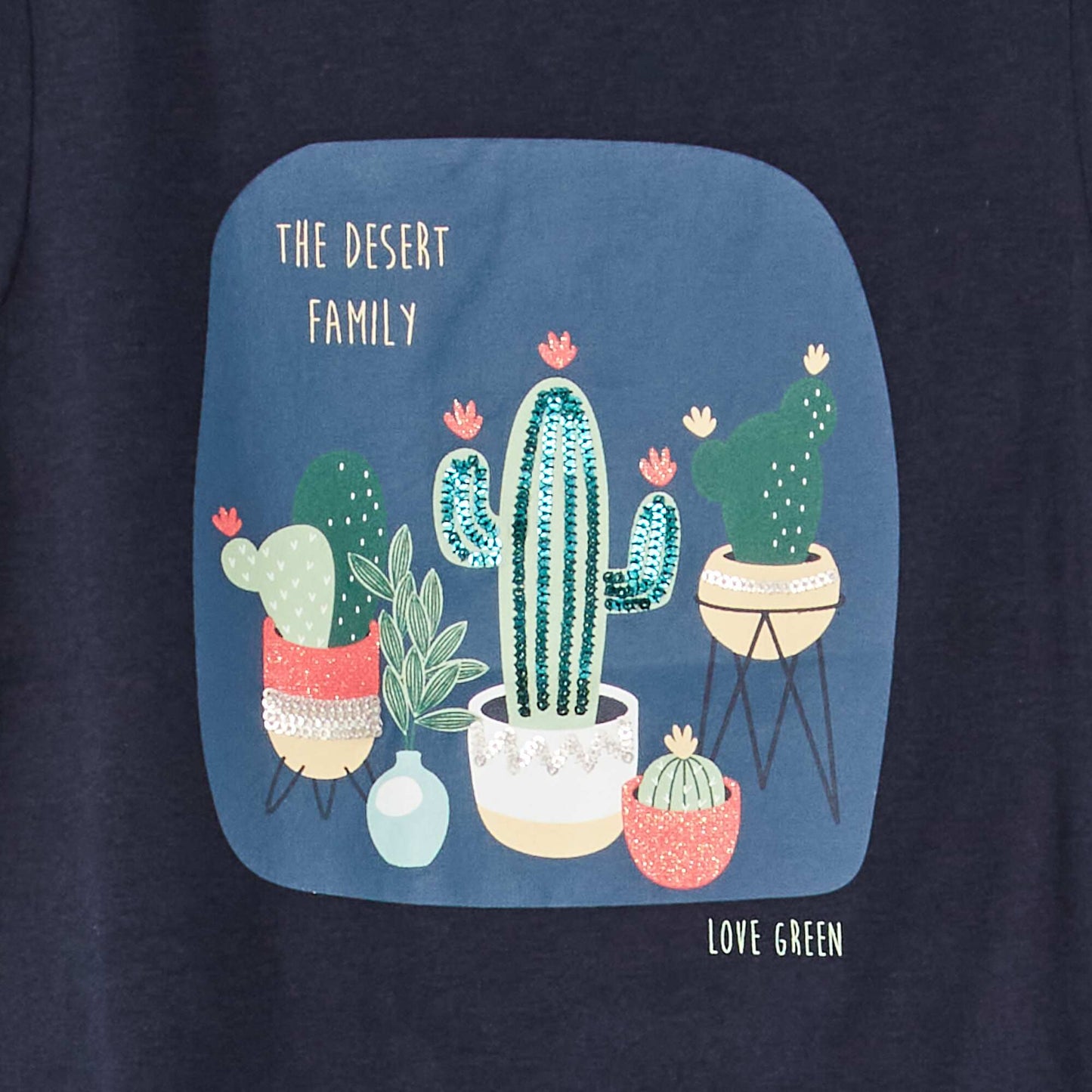 T-shirt fantaisie col rond Bleu marine