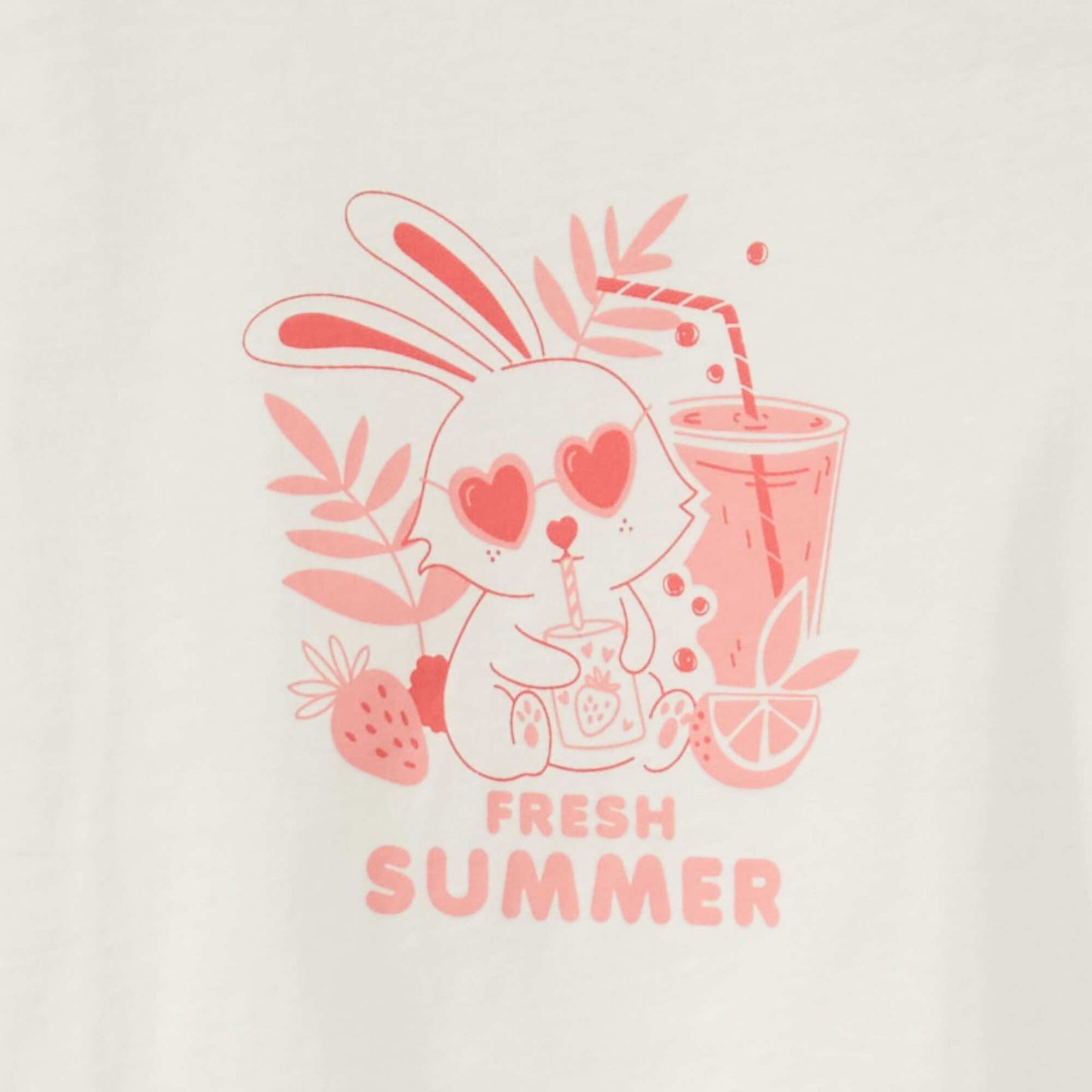 Tee-shirt imprim Blanc 'lapin'