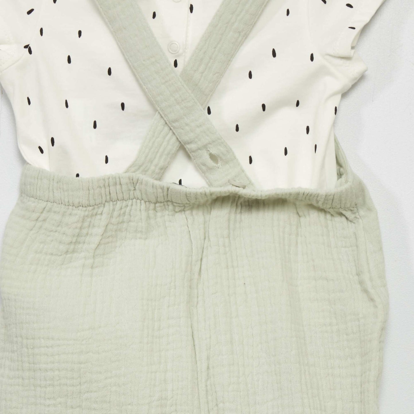 Ensemble salopette + body Vert