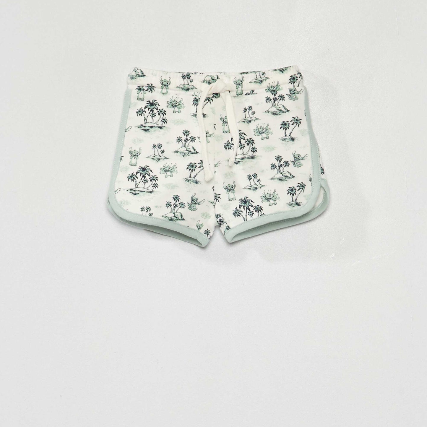 Short en french terry imprim 'Disney' Blanc/vert