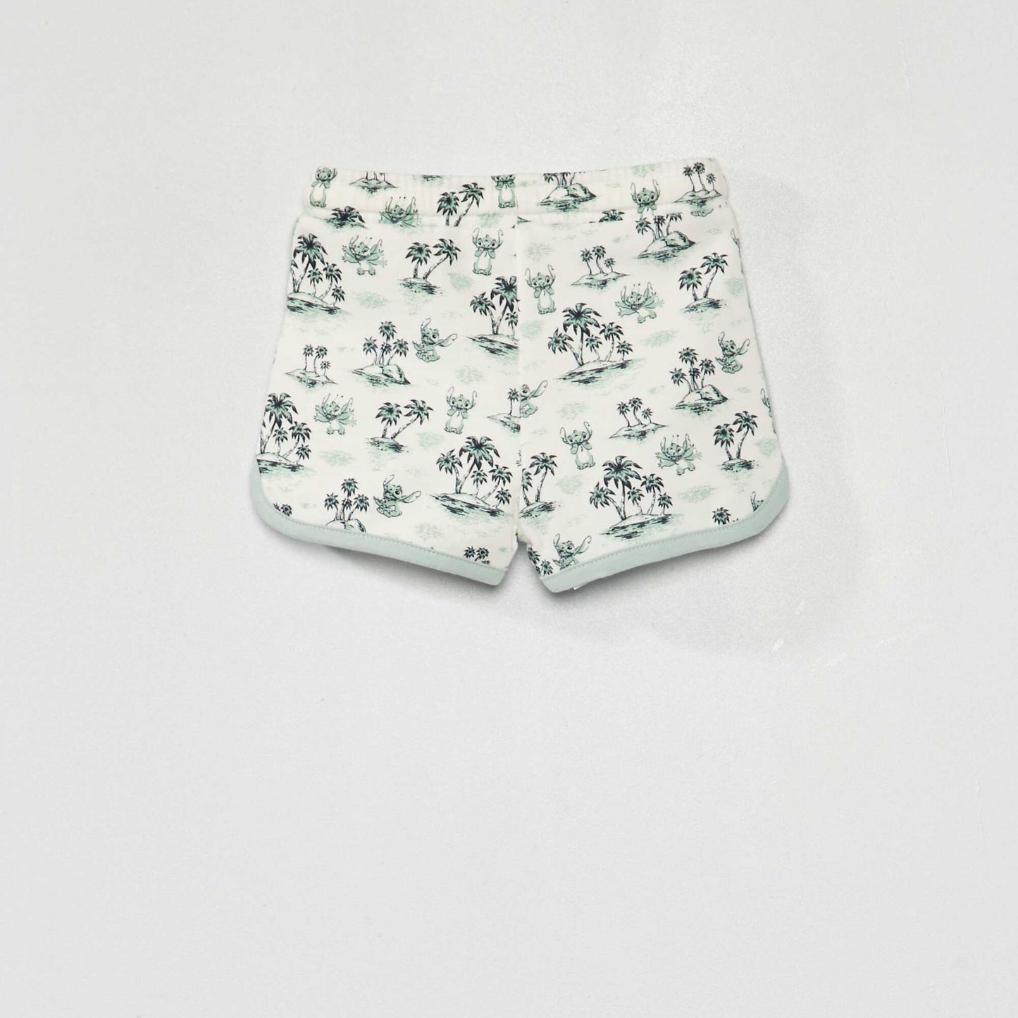 Short en french terry imprim 'Disney' Blanc/vert