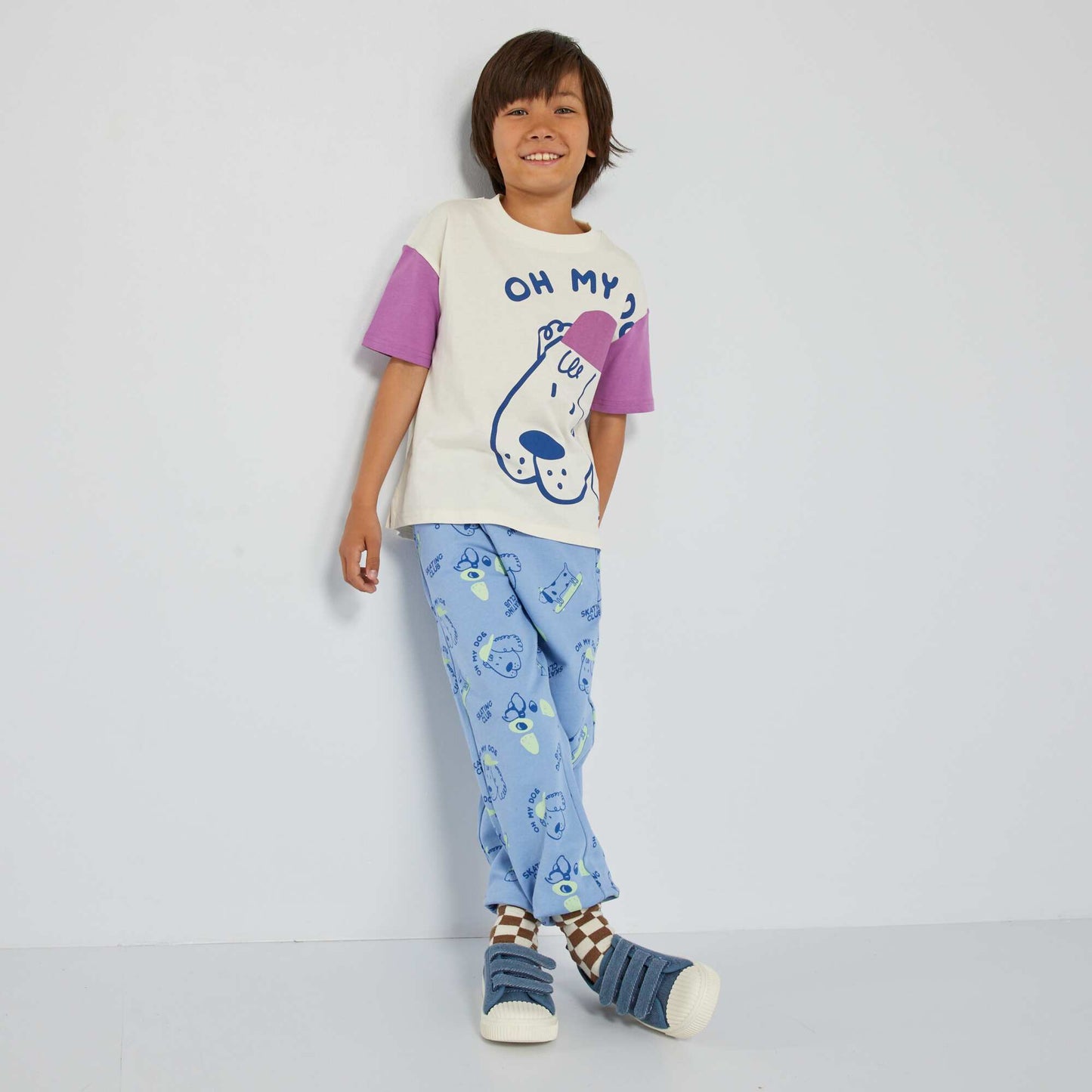 Pantalon de jogging en molleton imprim Bleu