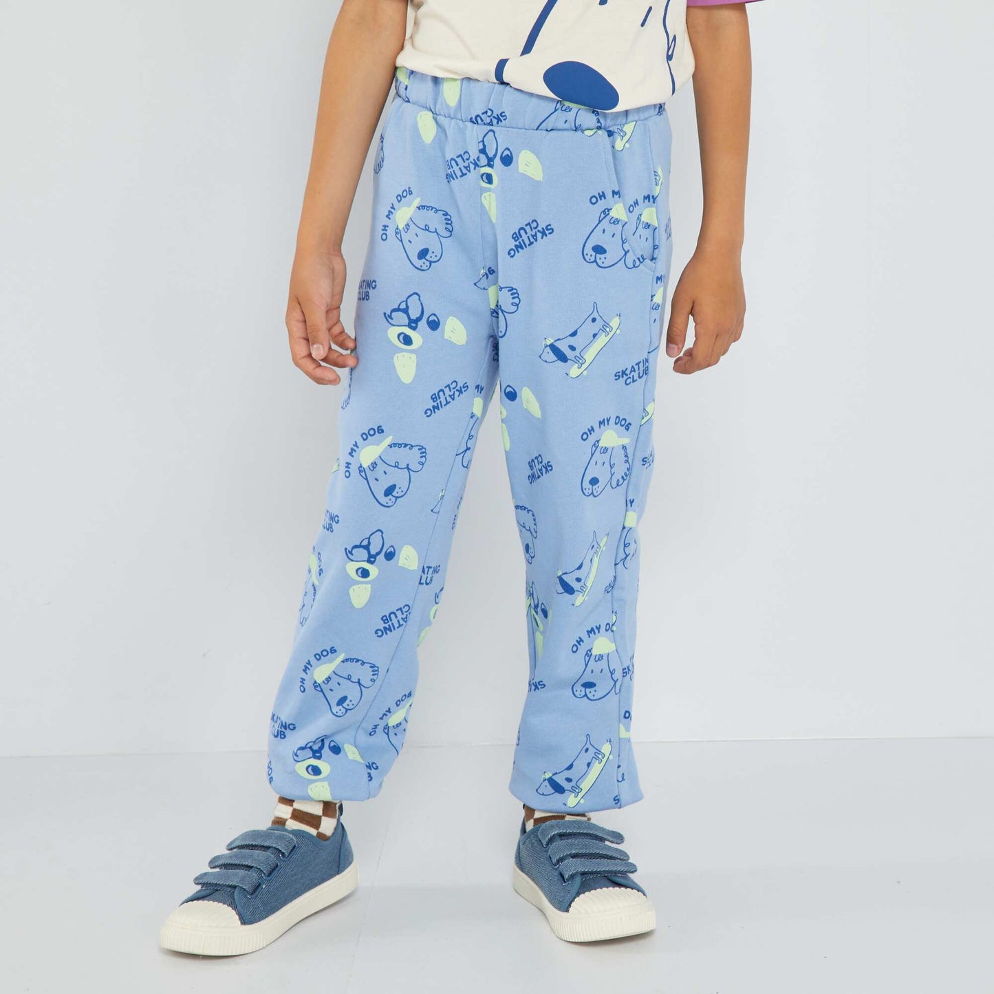 Pantalon de jogging en molleton imprim Bleu