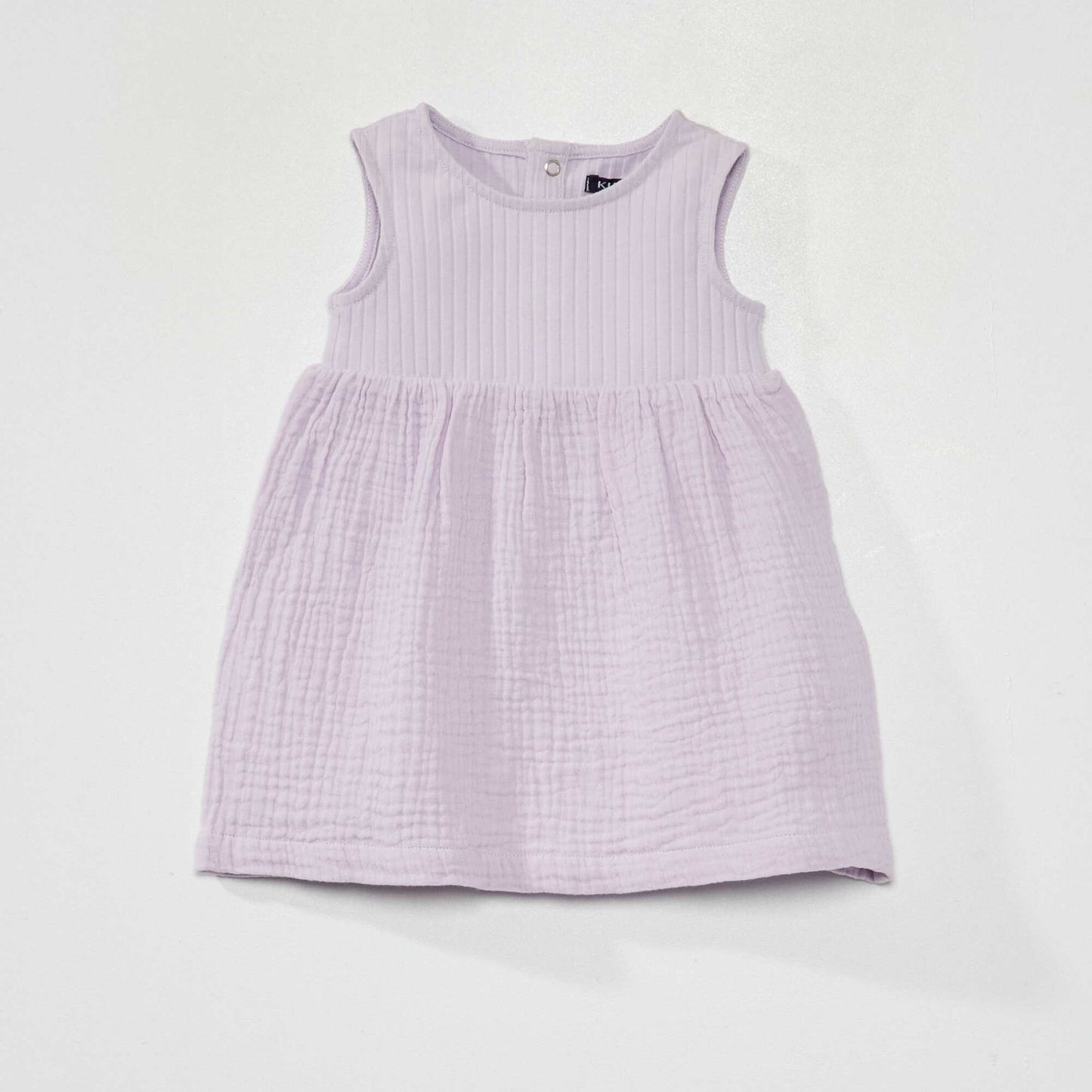 Ensemble robe + bloomer en gaze de coton - 2 pi ces lilas