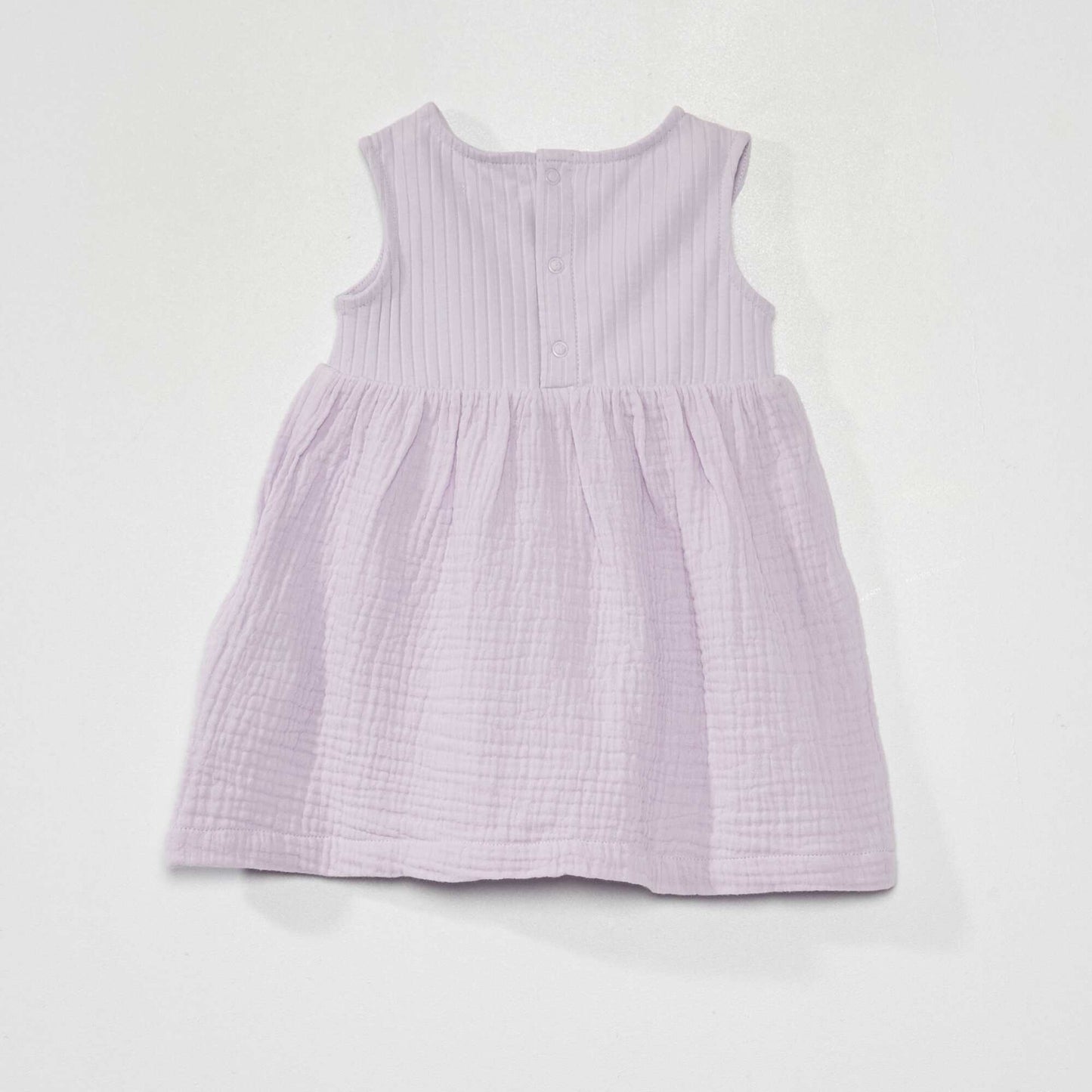 Ensemble robe + bloomer en gaze de coton - 2 pi ces lilas