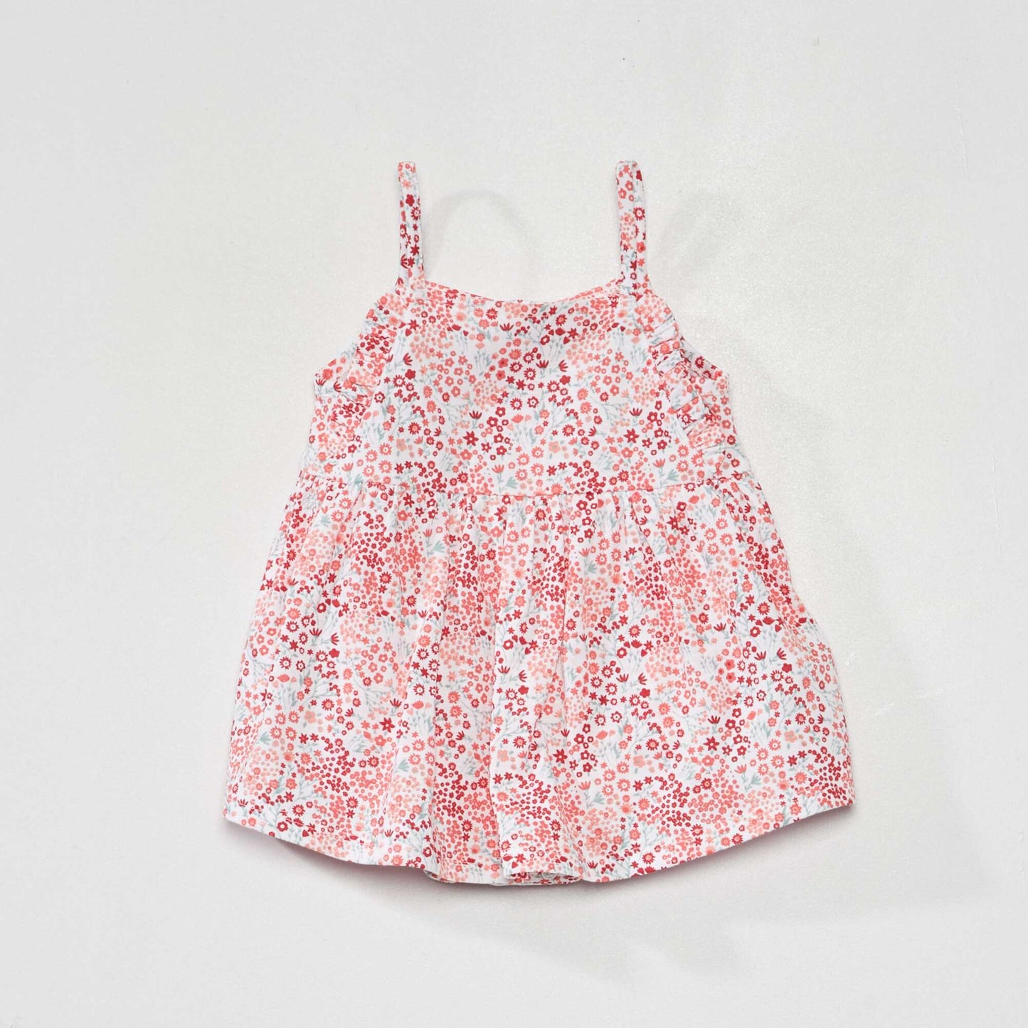 Robe body fines bretelles Blanc/rose