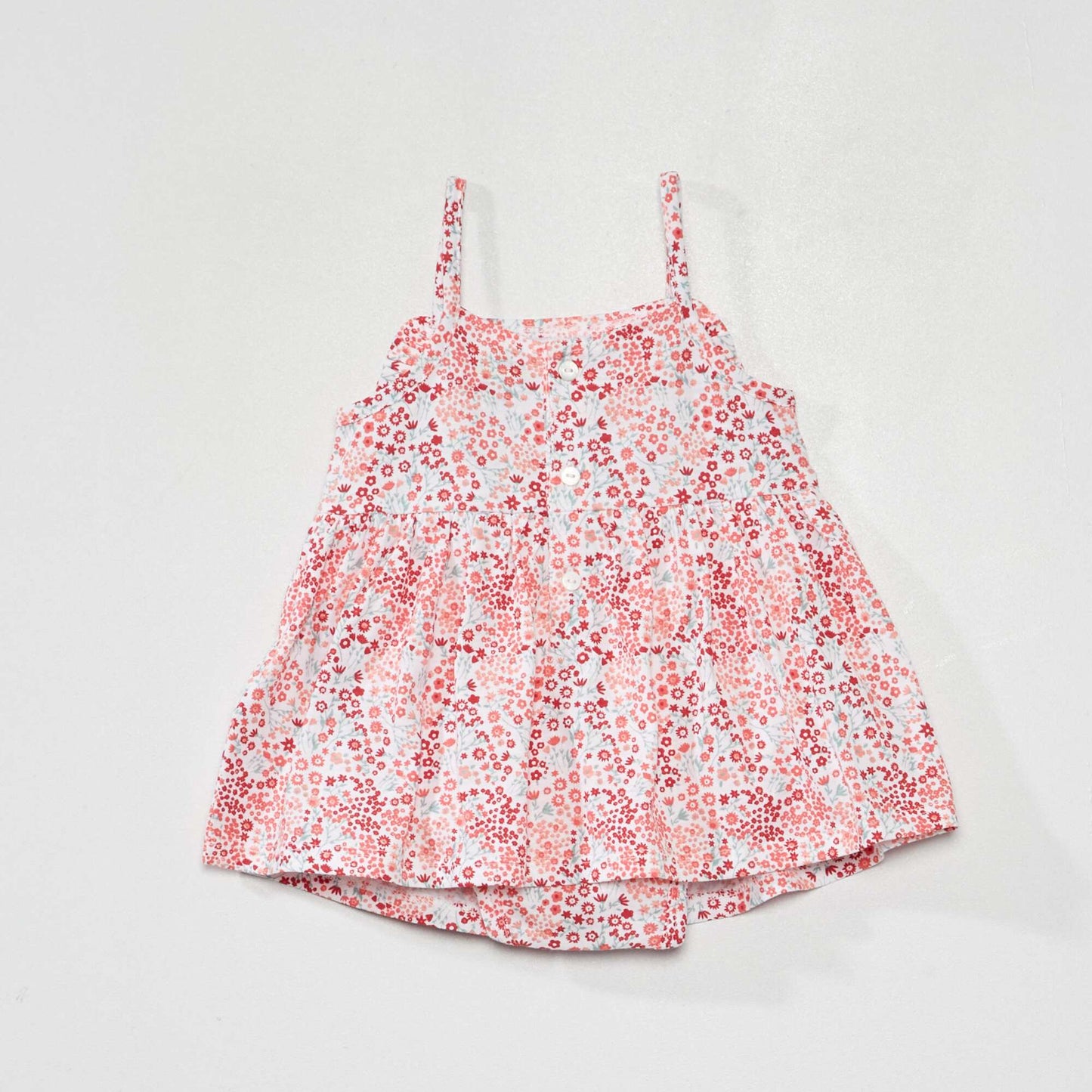 Robe body fines bretelles Blanc/rose