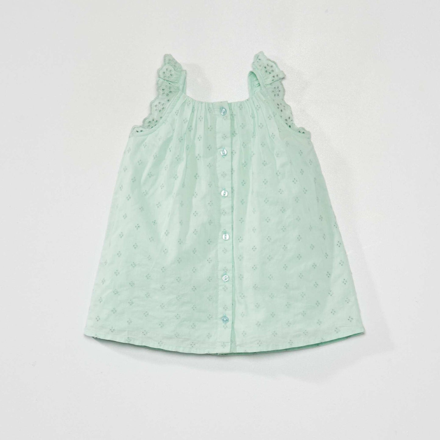 Robe vas e en broderie anglaise vert