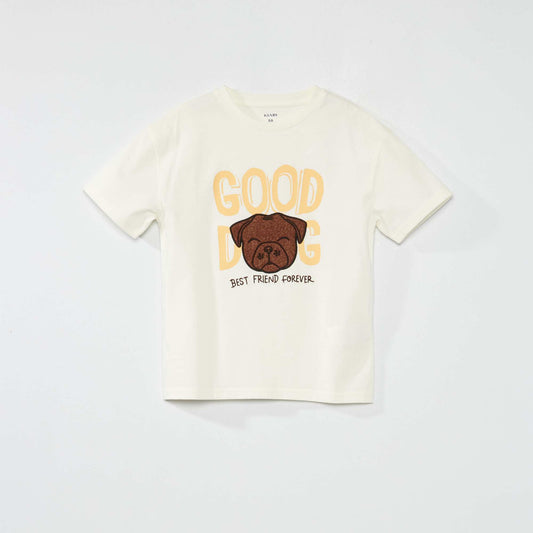 T-shirt motif 'chien' all-over BEIGE