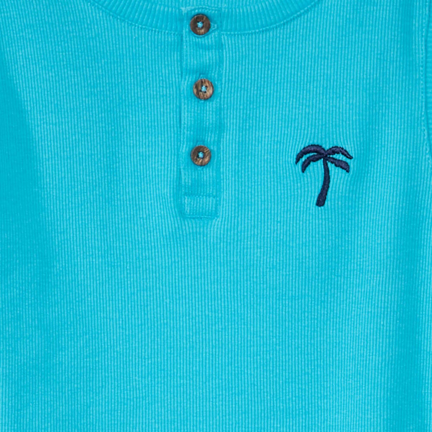 D bardeur de plage avec palmier brod Bleu