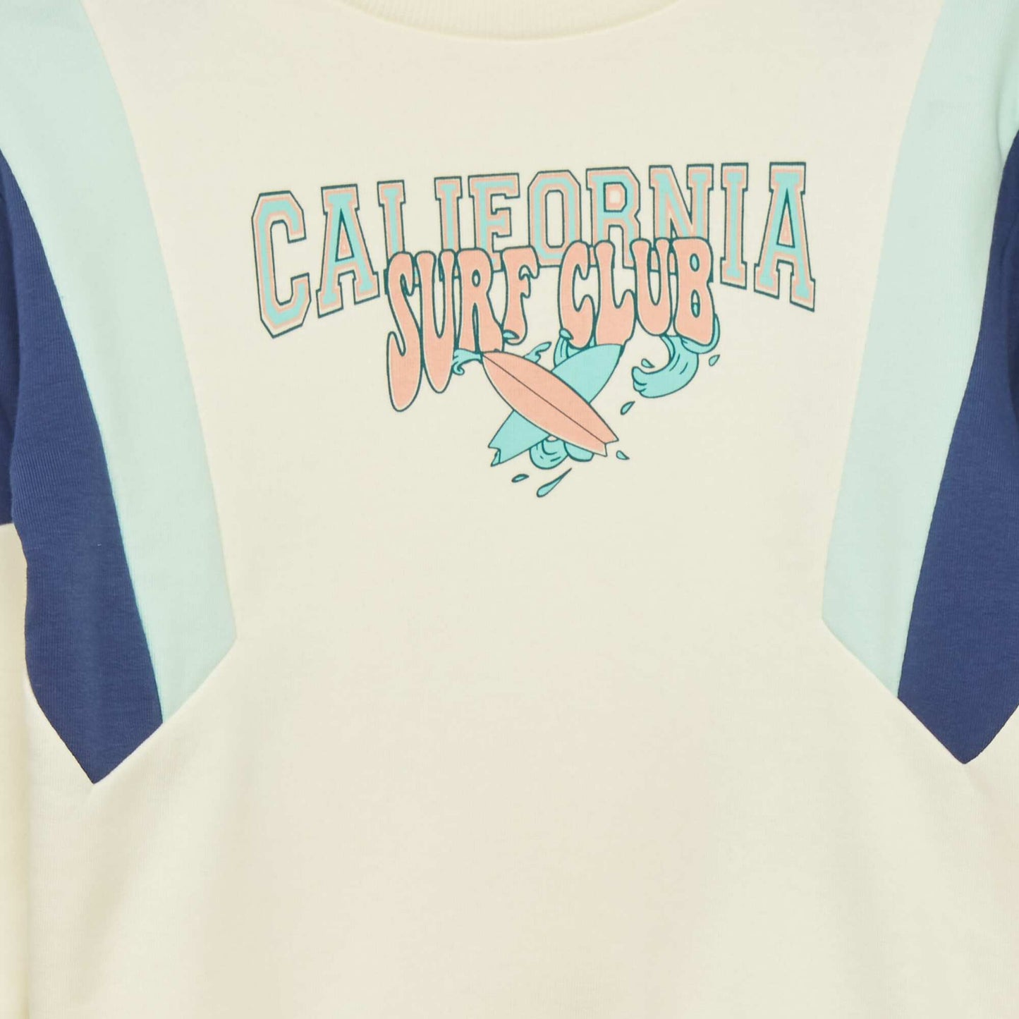 Sweat color-block 'Caliornia Surf Club' Beige
