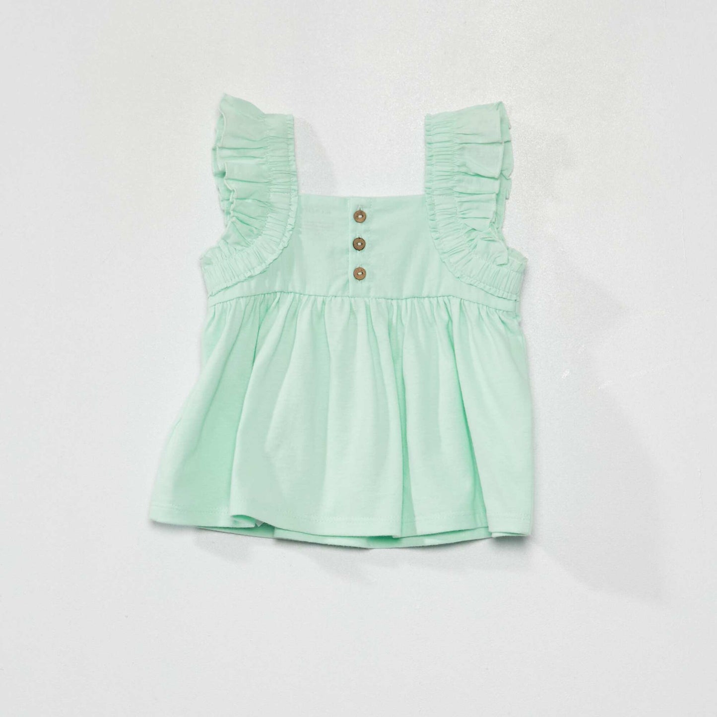 T-shirt vas en voile de coton vert