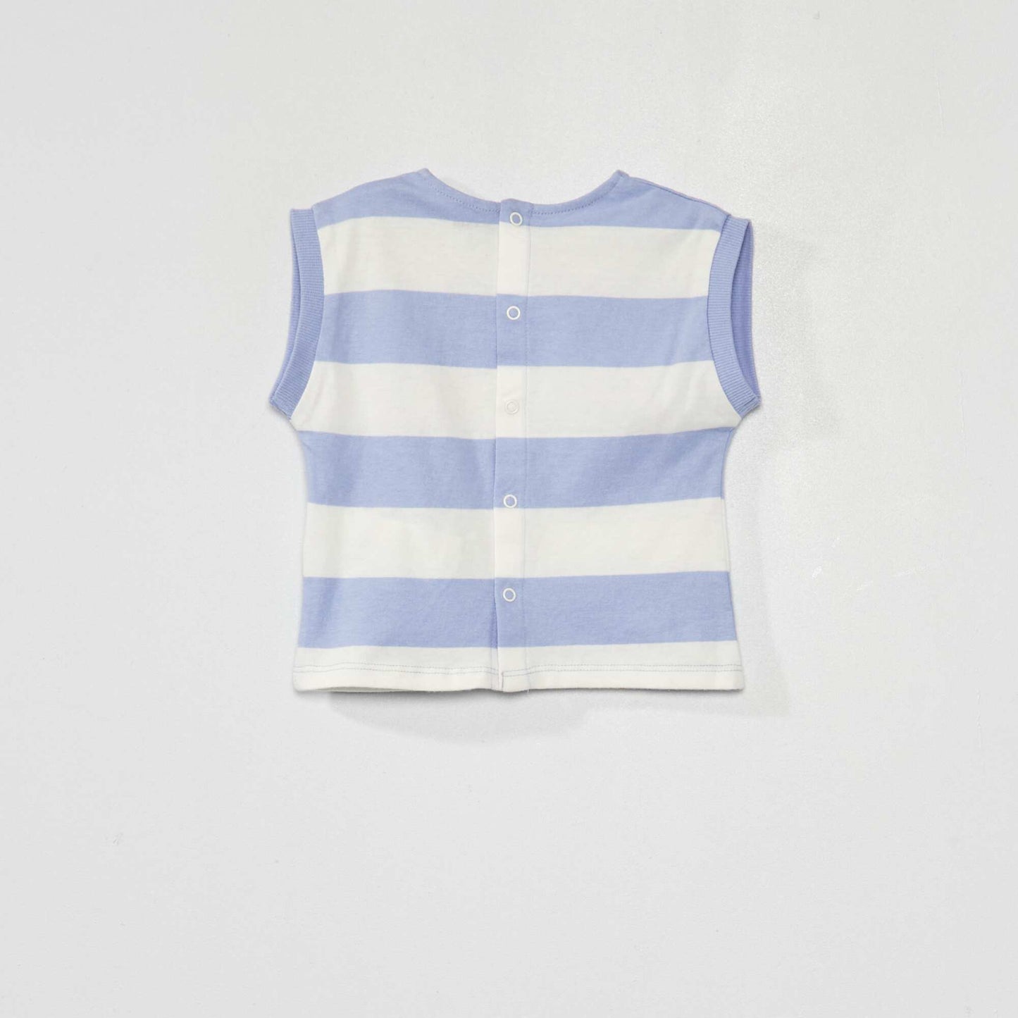 Tee-shirt rayures avec message fantaisie ray bleu