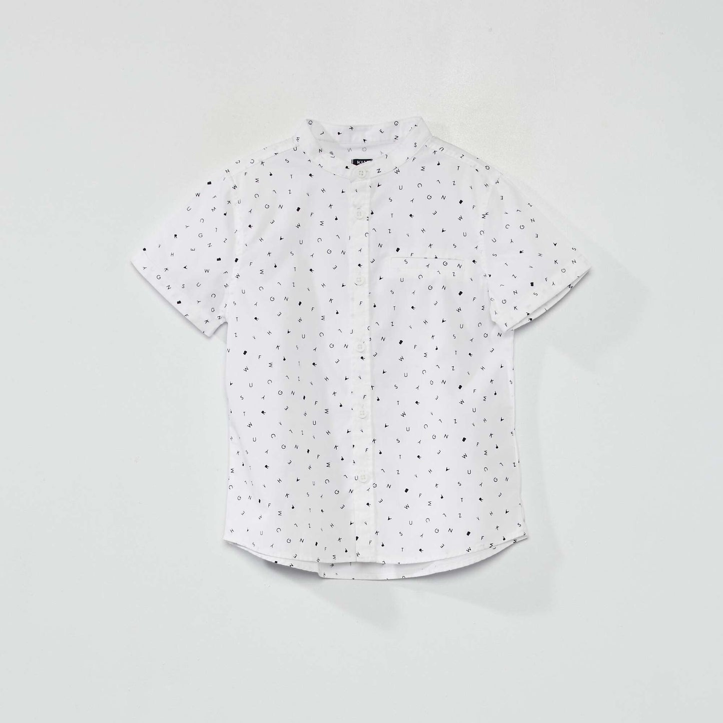 Chemise manches courtes Blanc motifs