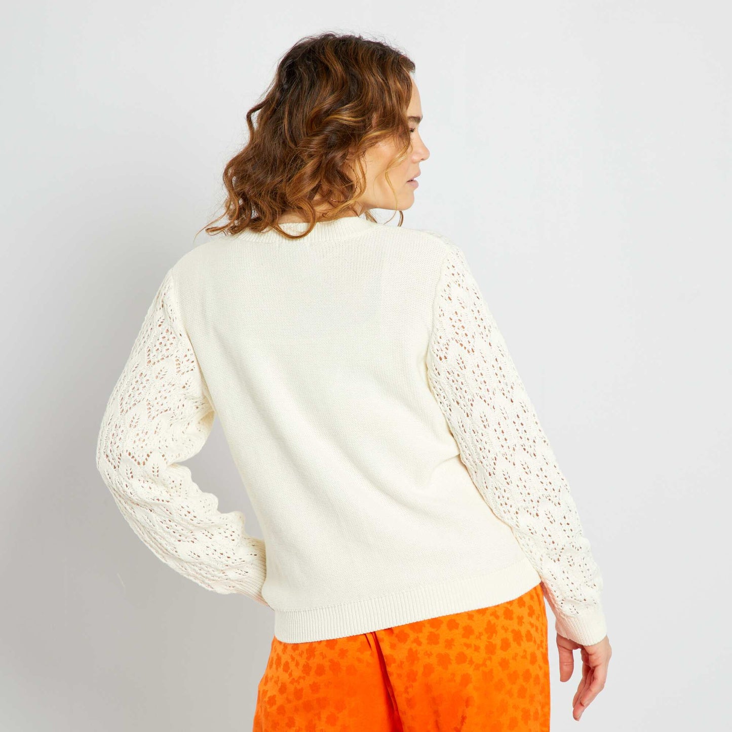 Gilet en crochet Blanc