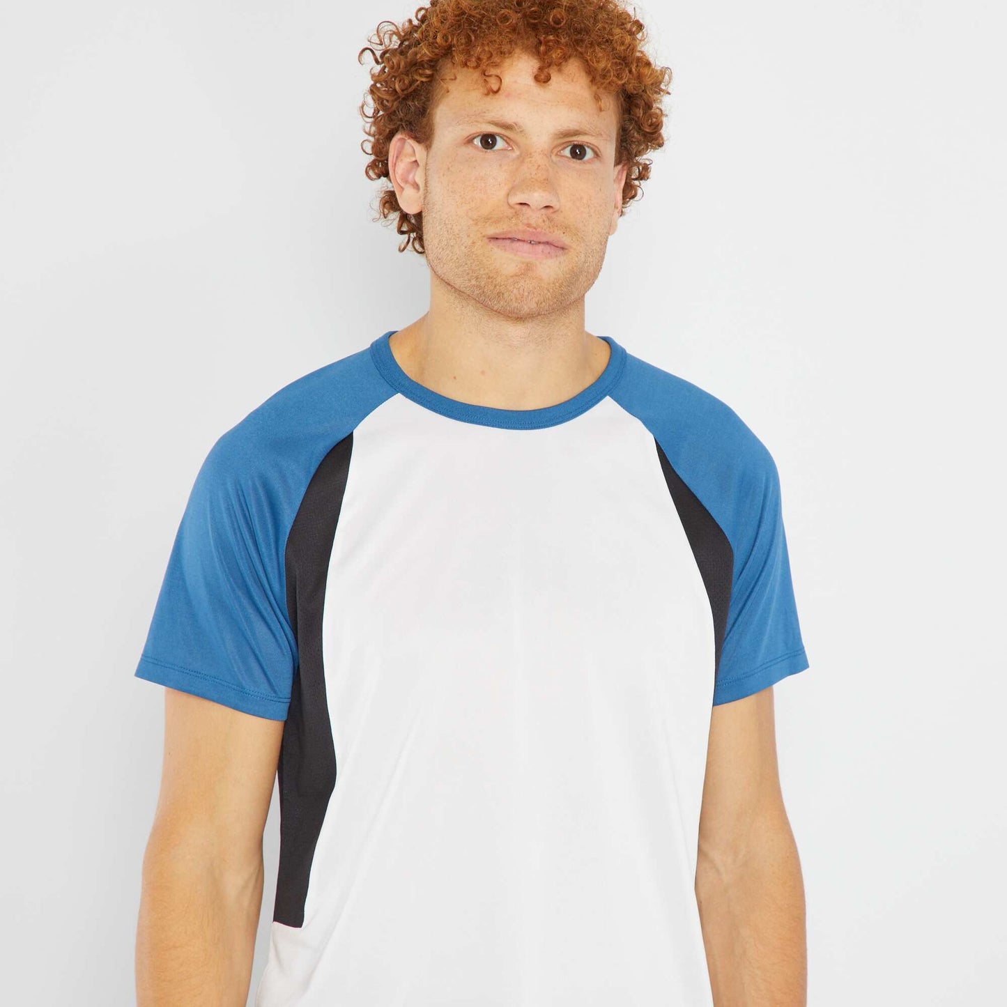 T-shirt de sport bi-mati re blanc