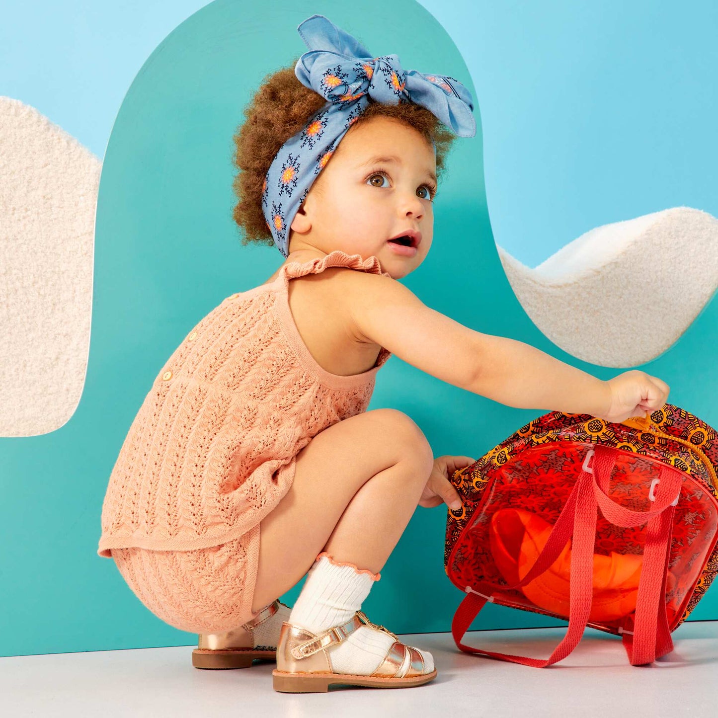Ensemble en maille fantaisie - 2 pi ces Beige orang