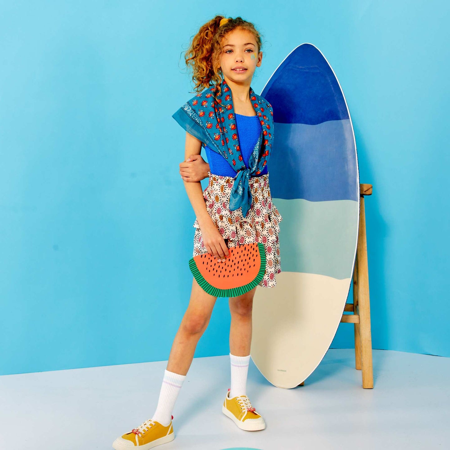 Jupe vas e avec volants Blanc