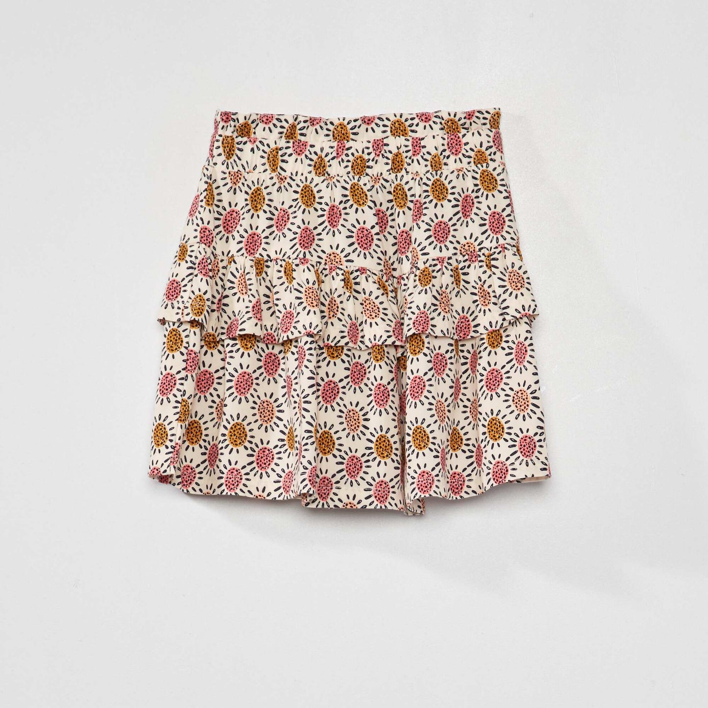 Jupe vas e avec volants Blanc