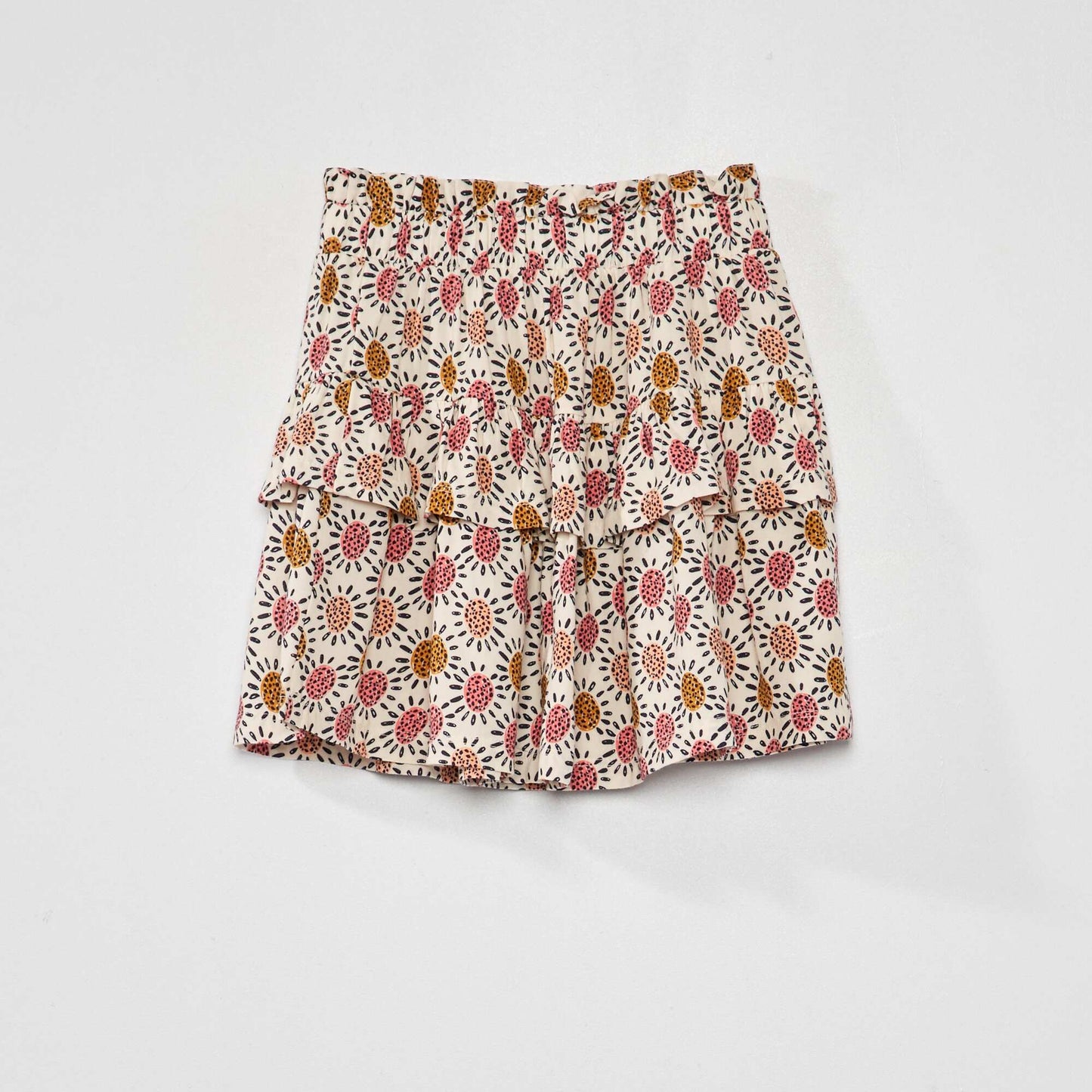 Jupe vas e avec volants Blanc