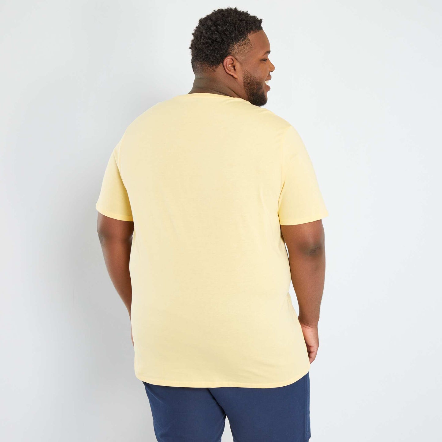 T-shirt col rond imprim Jaune