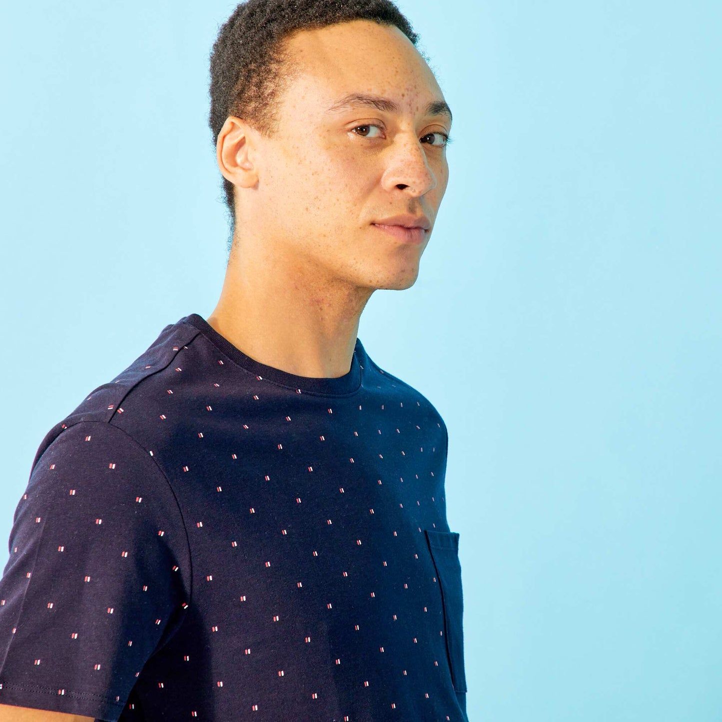 T-shirt manches courtes avec imprim Bleu