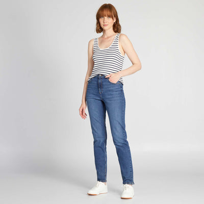 Jean regular taille haute - L28 STONE
