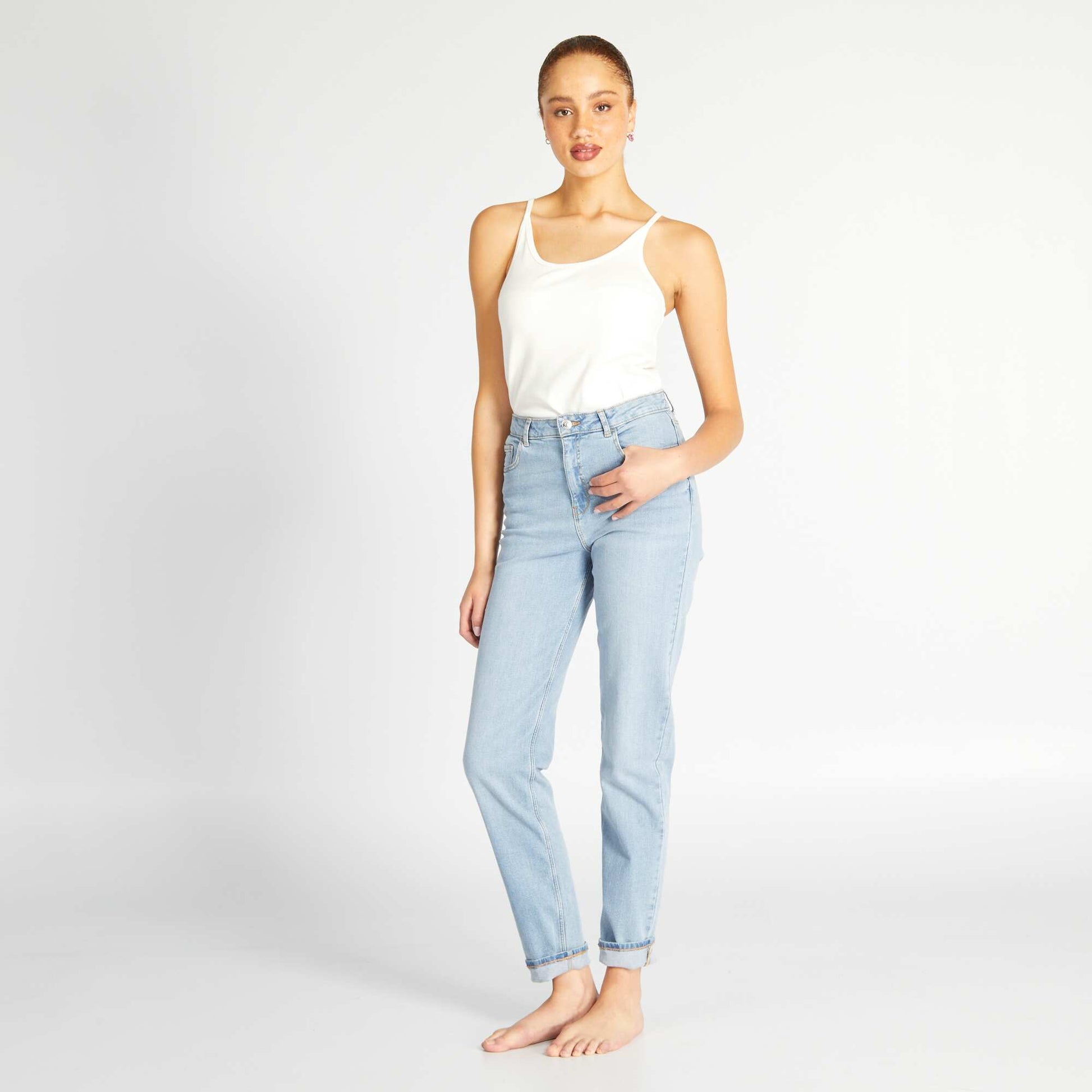 Jean regular taille haute - L28 TRIPLE STONE