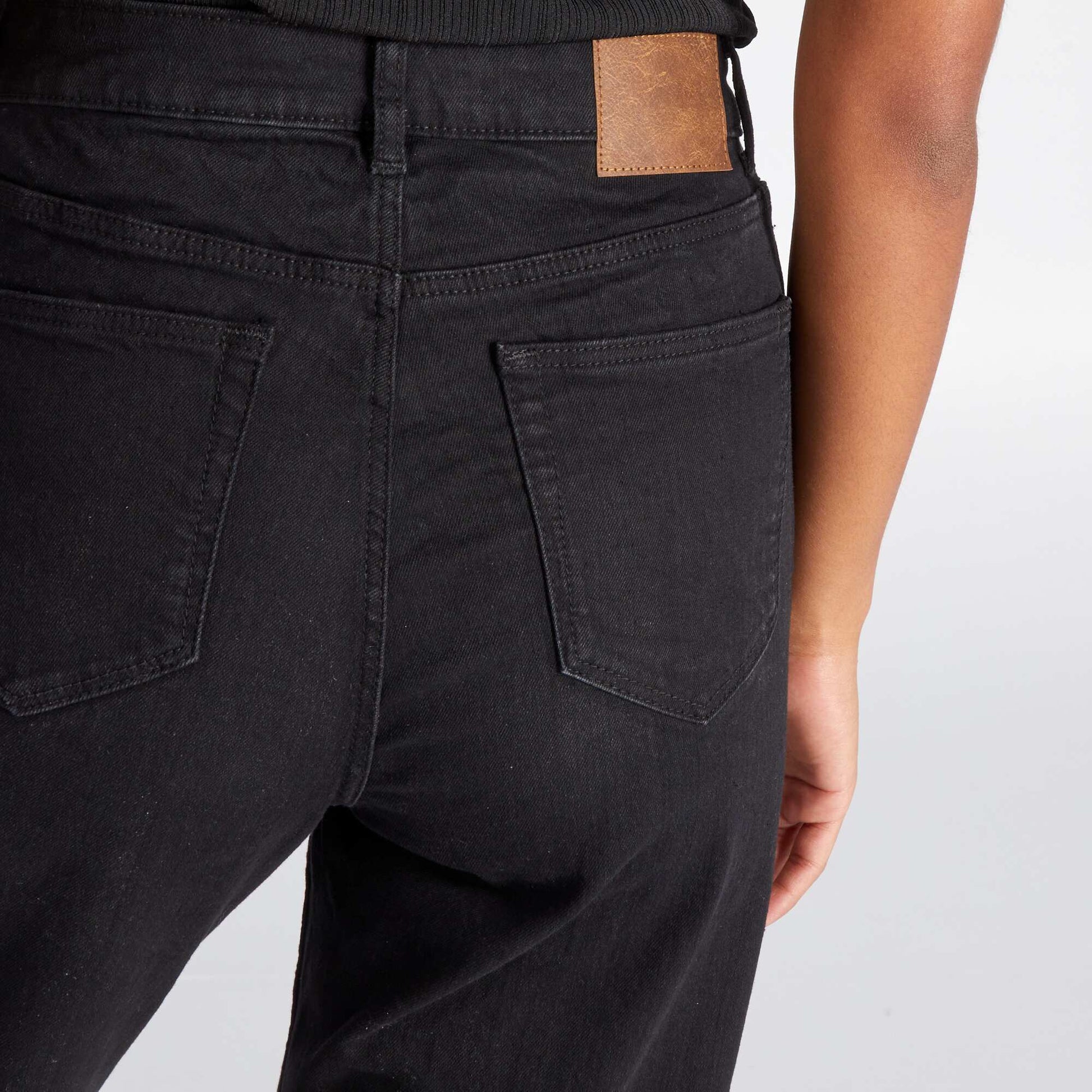 Jean regular taille haute - 34L NOIR