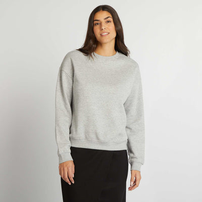 Sweat en molleton uni Gris
